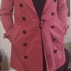 New Burberry Pale Pink Belted Trench Coat.